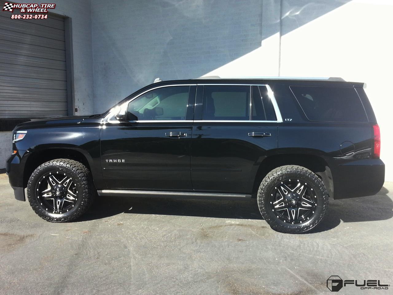 vehicle gallery/chevrolet tahoe fuel full blown d554 20X9  Gloss Black Milled wheels and rims