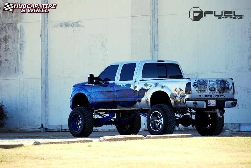 vehicle gallery/ford f 250 fuel maverick d260 22X14  Chrome with Gloss Black Lip wheels and rims