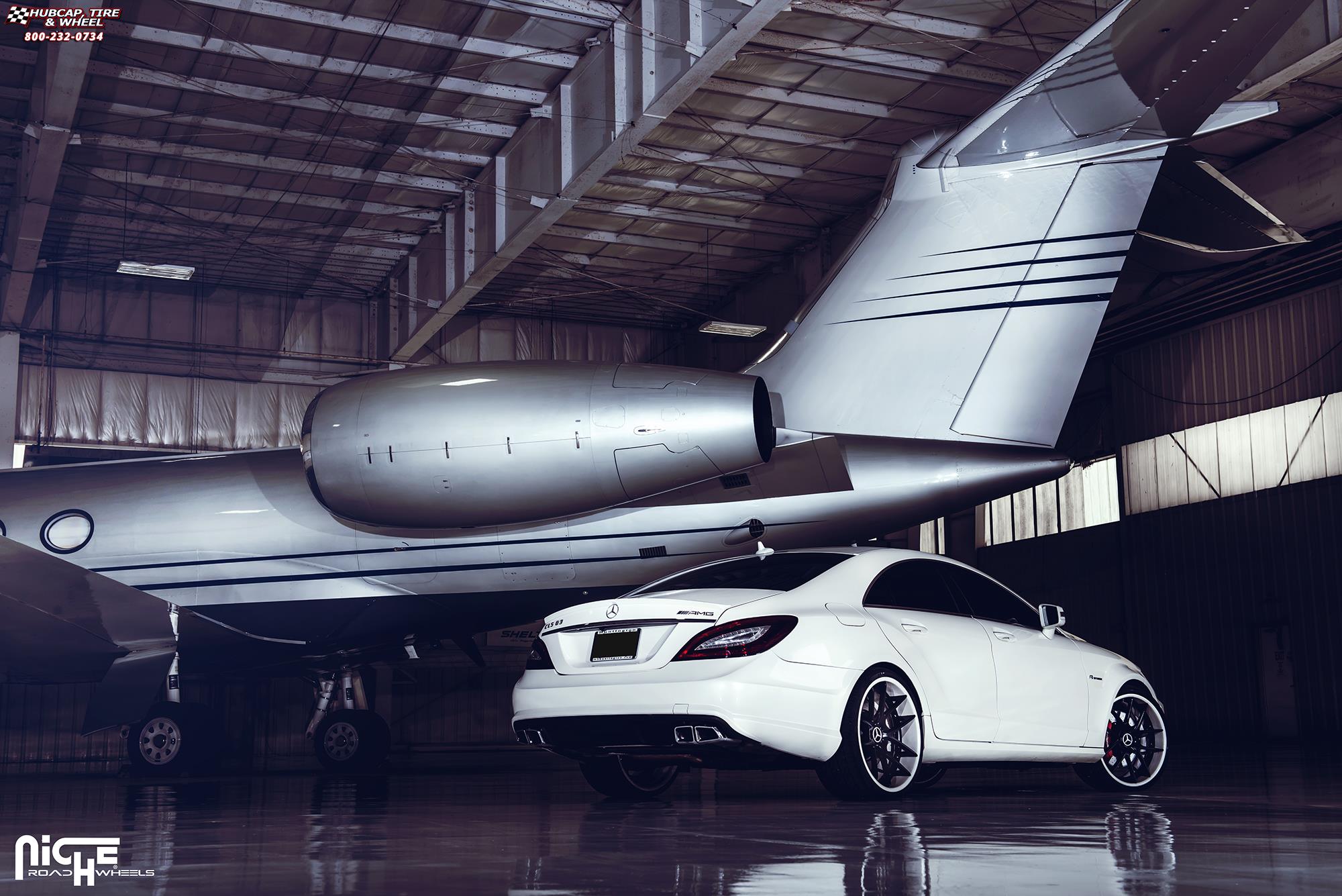 vehicle gallery/mercedes benz cls 63 niche targa 21x9  Brushed-Matte DDT Face | Matte Black Windows | Brushed Gloss DDT Lip wheels and rims