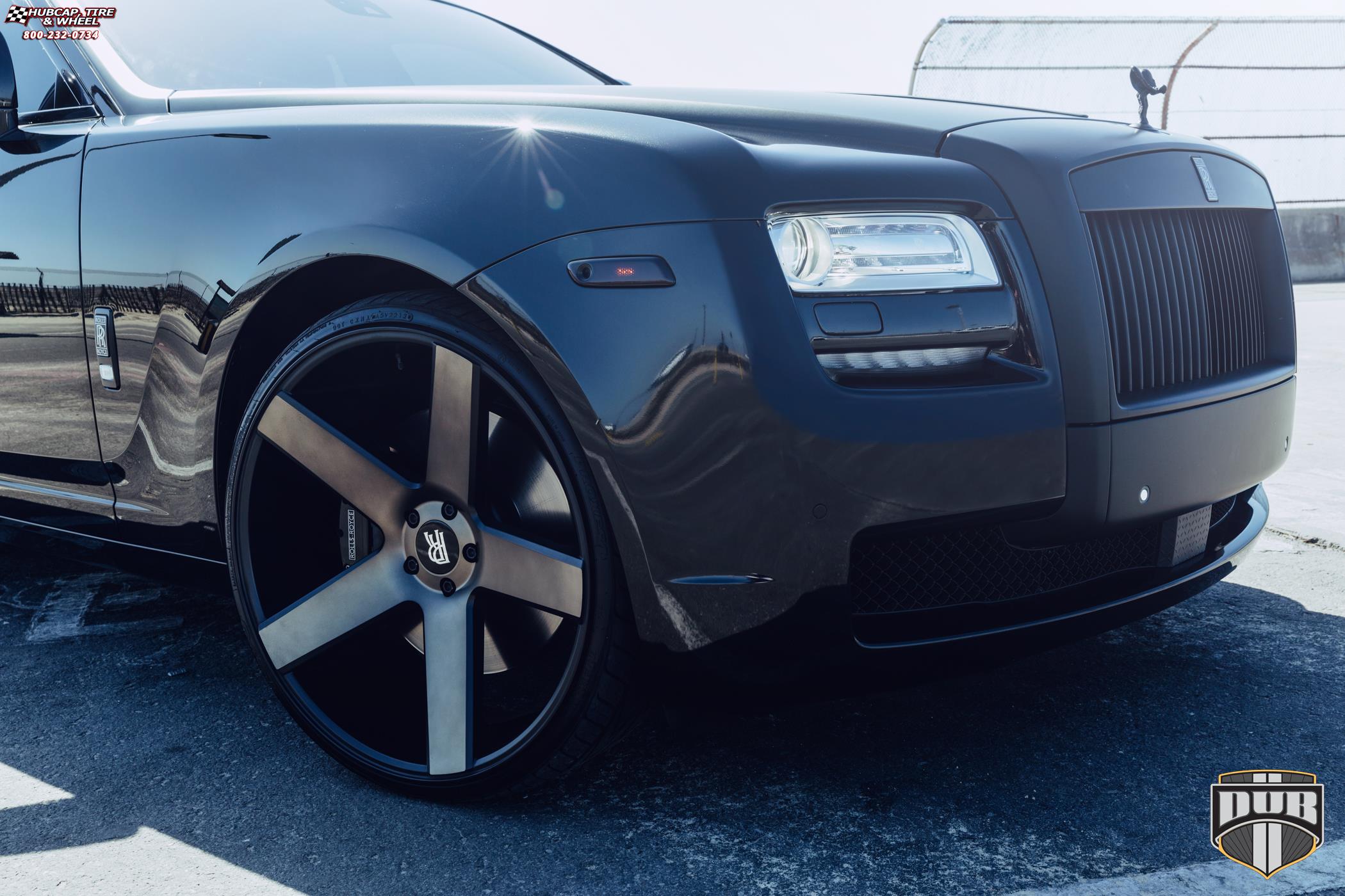 vehicle gallery/rolls royce ghost dub baller s116 24X10  Black & Machined with Dark Tint wheels and rims