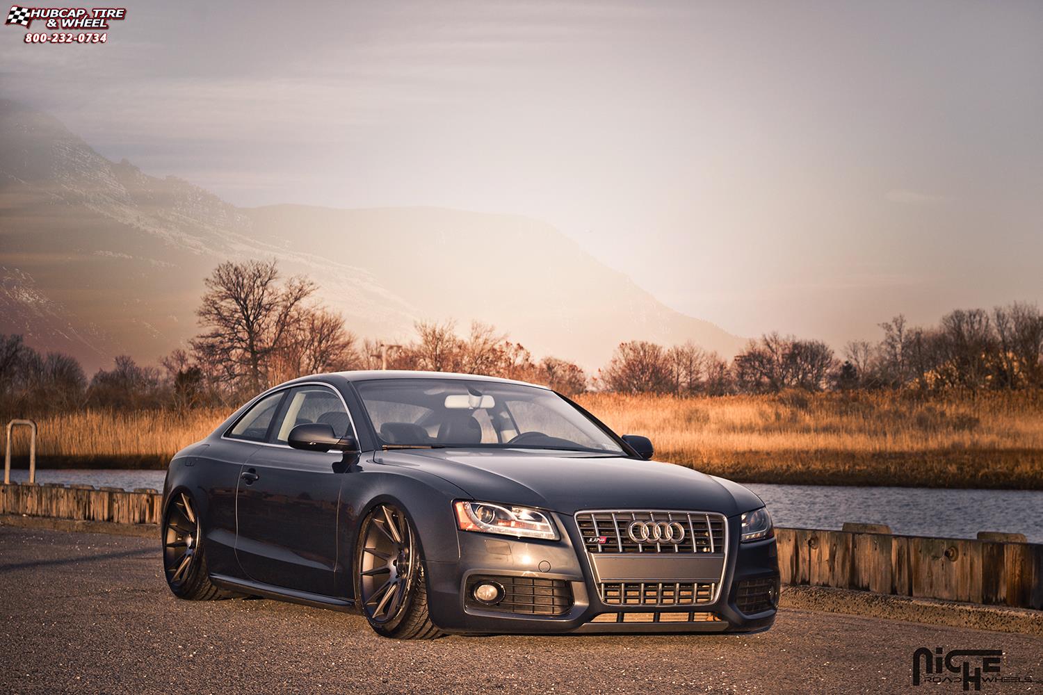 vehicle gallery/audi a5 niche vicenza m153 20x105  Black & Machined with Dark Tint wheels and rims