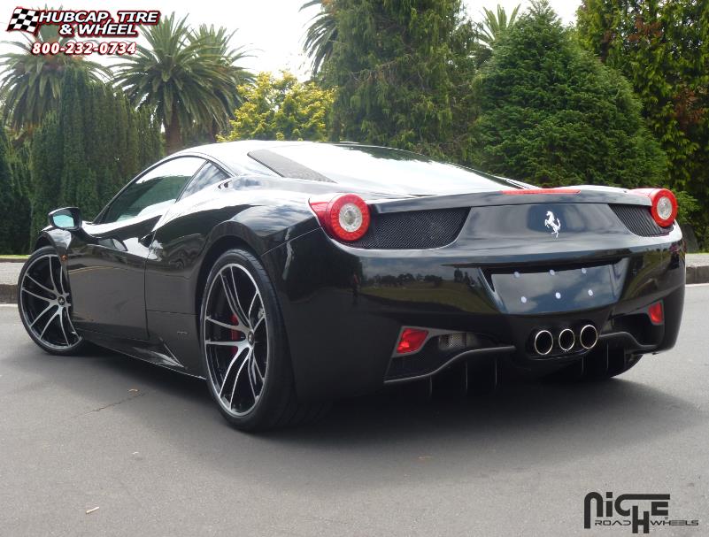 vehicle gallery/ferrari 458 niche enyo Brushed Face | Gloss Black Windows wheels and rims
