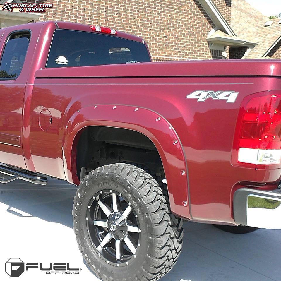 vehicle gallery/gmc sierra fuel maverick d538 20X9  Black & Milled wheels and rims