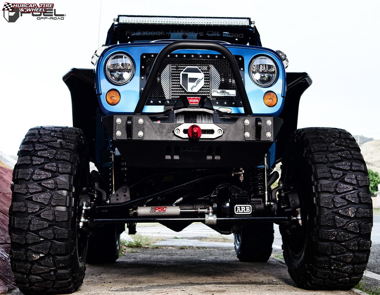 vehicle gallery/jeep wrangler fuel full blown d254 22X14  Gloss Black & Milled wheels and rims