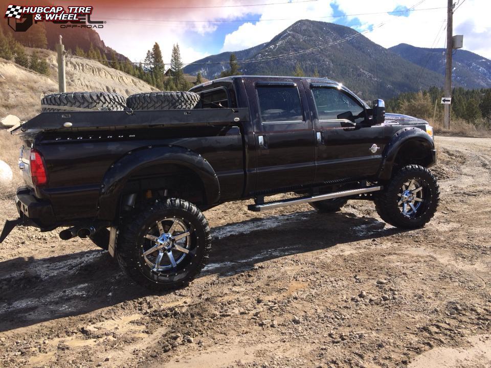 vehicle gallery/ford f 350 fuel maverick d260 24X12  Chrome with Gloss Black Lip wheels and rims