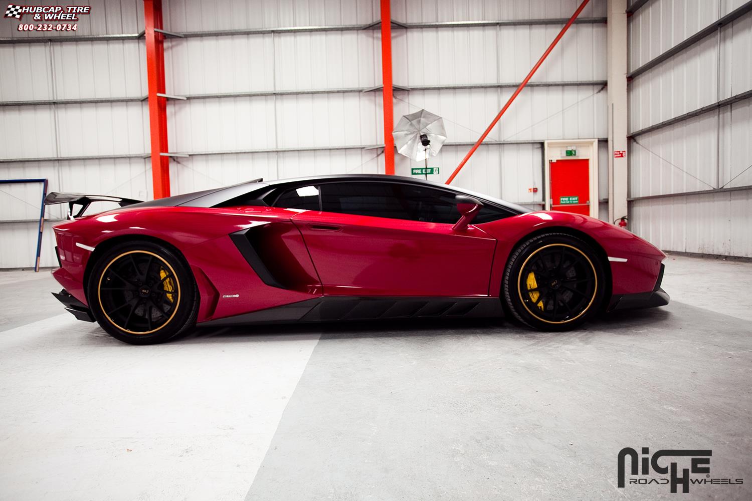 vehicle gallery/lamborghini aventador niche stuttgart 19x9  Matte Black, Gloss Black Lip wheels and rims