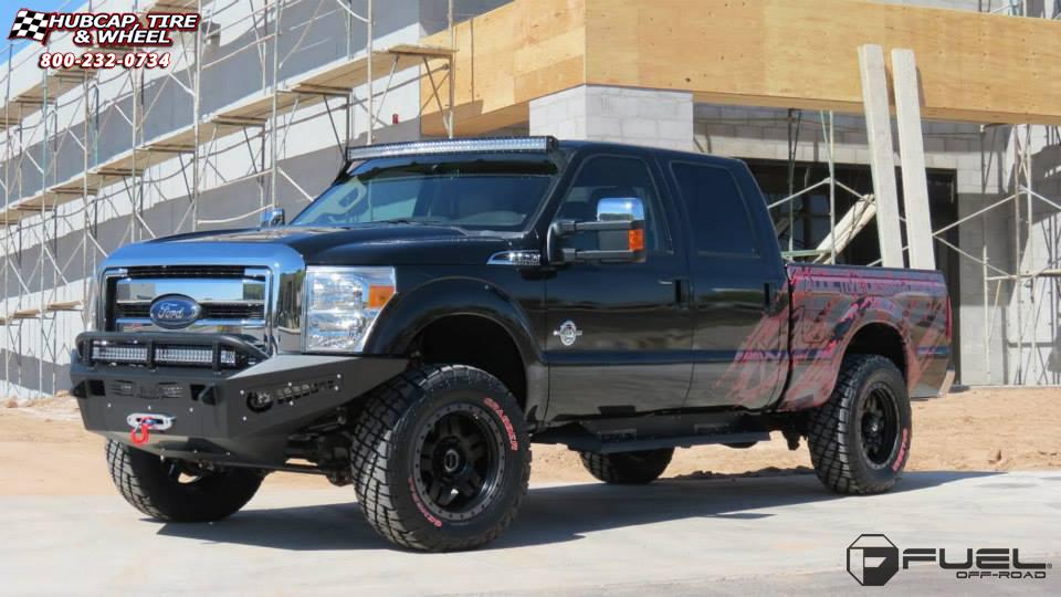 vehicle gallery/ford f 350 fuel anza d557 20X9  Matte Black w/ Anthracite Ring wheels and rims