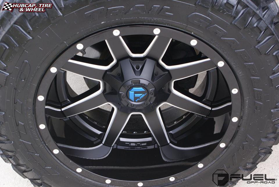 vehicle gallery/chevrolet silverado fuel maverick d262 20X12  Black & Milled wheels and rims