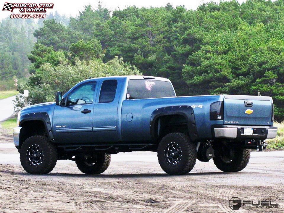 vehicle gallery/chevrolet silverado fuel boost d534 18X9  Matte Black & Milled wheels and rims