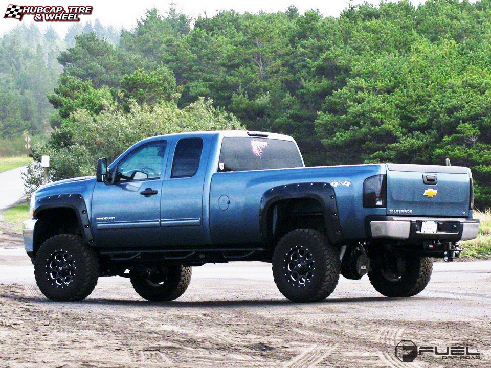 vehicle gallery/chevrolet silverado fuel boost d534 18X9  Matte Black & Milled wheels and rims