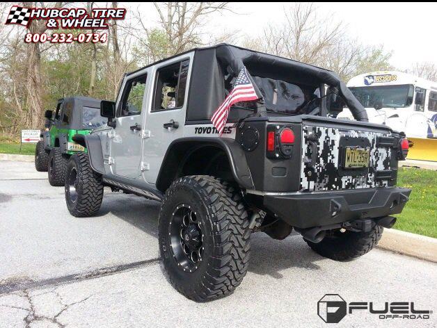 vehicle gallery/jeep wrangler fuel revolver d525 18X9  Matte Black & Milled wheels and rims