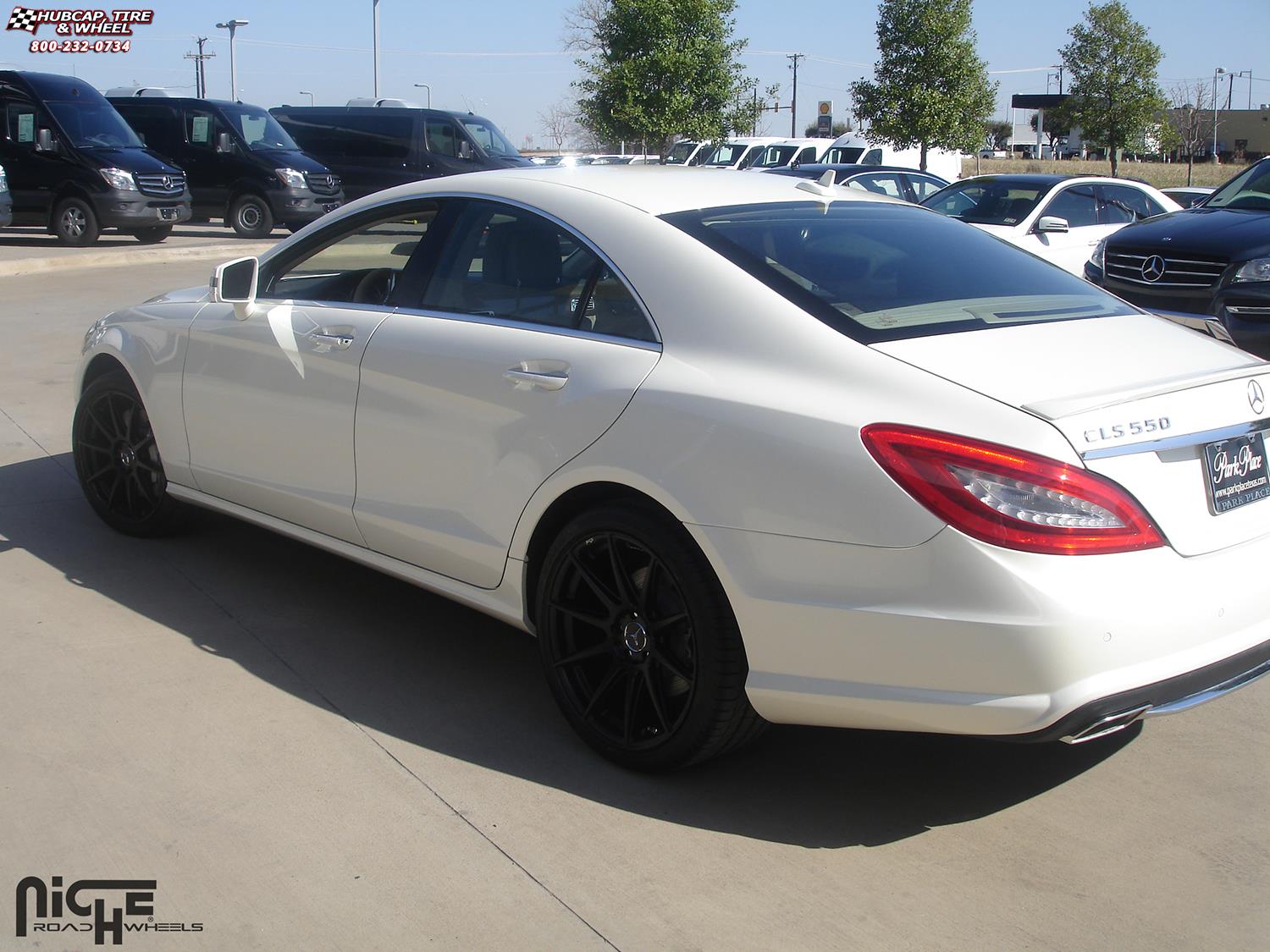 vehicle gallery/mercedes benz cls 550 niche essen m147 19x85  Matte Black wheels and rims