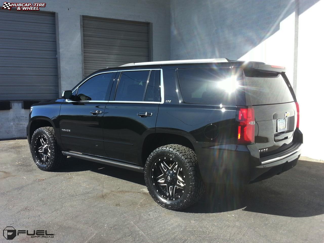 vehicle gallery/chevrolet tahoe fuel full blown d554 20X9  Gloss Black Milled wheels and rims