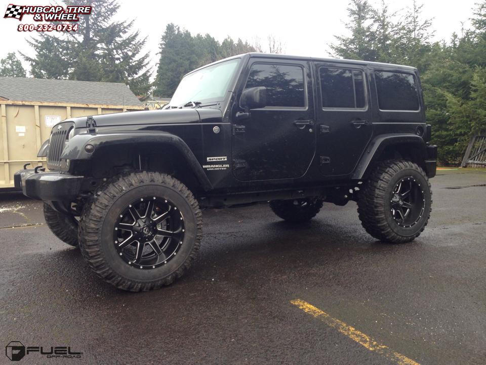 vehicle gallery/jeep wrangler fuel maverick d538 20X12  Black & Milled wheels and rims