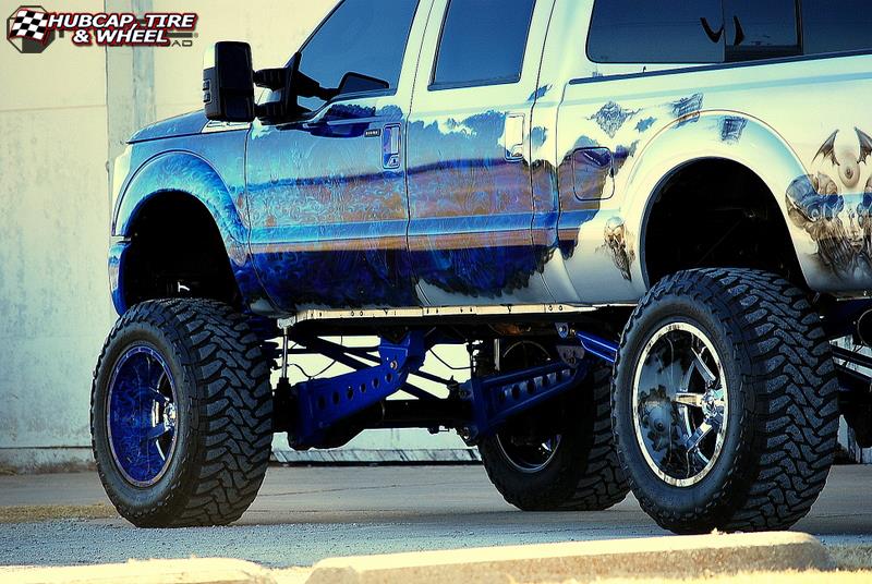 vehicle gallery/ford f 250 fuel maverick d260 22X14  Chrome with Gloss Black Lip wheels and rims