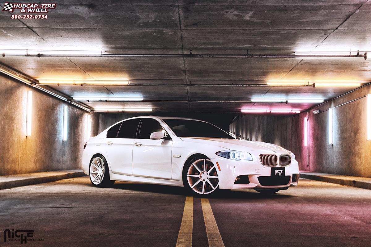 vehicle gallery/bmw 550i x drive niche nyx 20x9  Gloss White | Gloss Black Windows wheels and rims