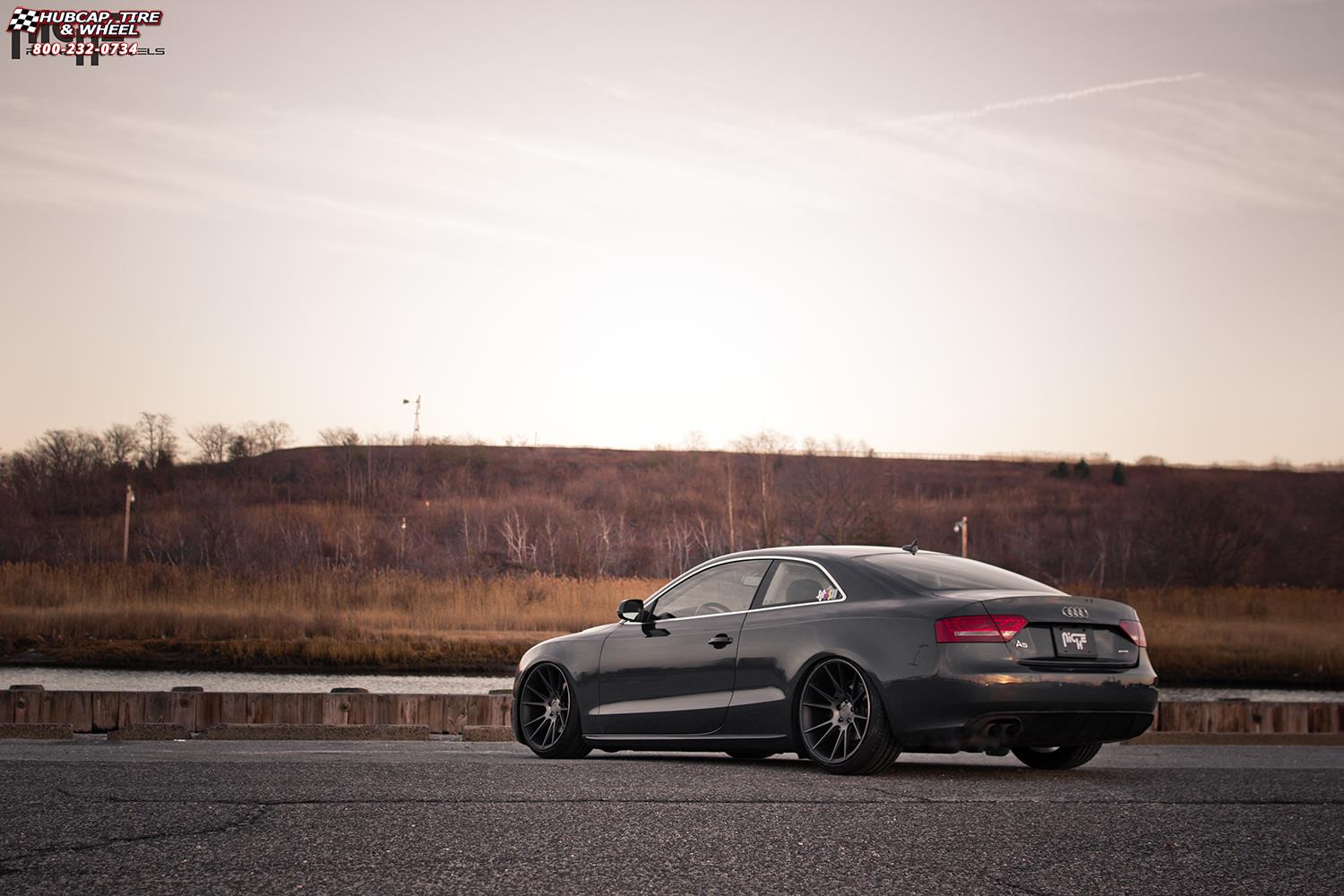 vehicle gallery/audi a5 niche vicenza m153 20x105  Black & Machined with Dark Tint wheels and rims