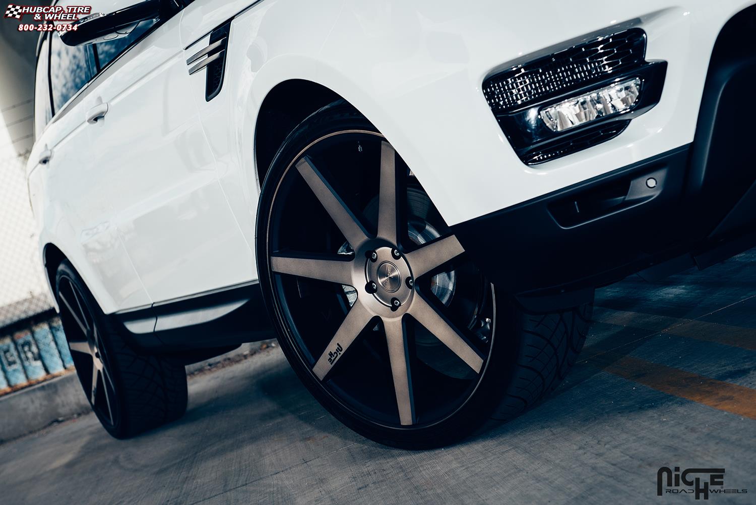 vehicle gallery/land rover range rover sport niche verona m150 24x10  Black & Machined with Dark Tint wheels and rims