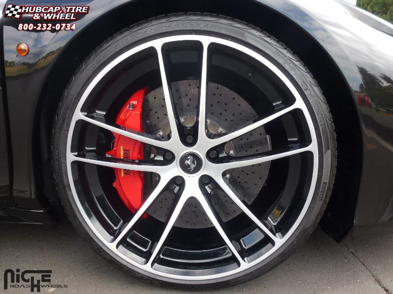 vehicle gallery/ferrari 458 niche enyo Brushed Face | Gloss Black Windows wheels and rims