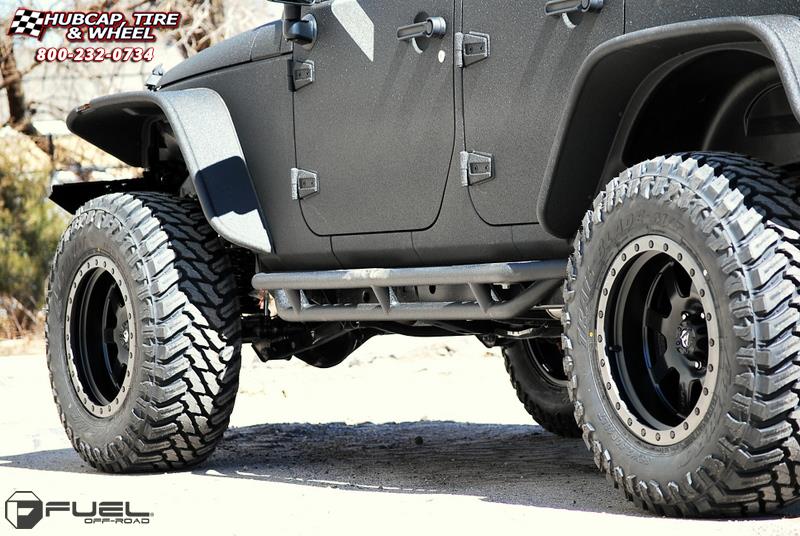 vehicle gallery/jeep wrangler fuel trophy d551 18X10  Matte Black w/ Anthracite Ring wheels and rims