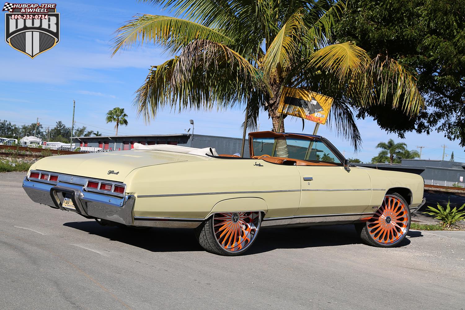 vehicle gallery/chevrolet impala dub s718 fate 26X9  Orange & Milled wheels and rims