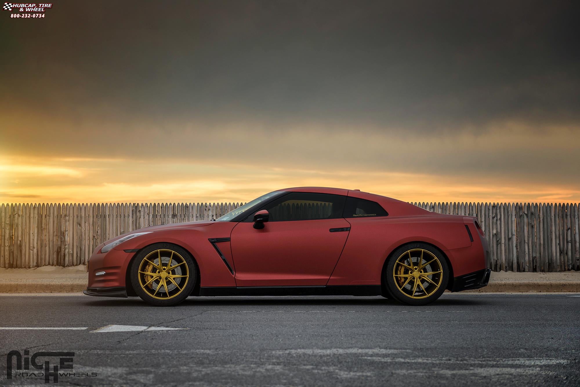 vehicle gallery/nissan gt r niche misano 20x10  Brushed | Matte Gold Tint wheels and rims