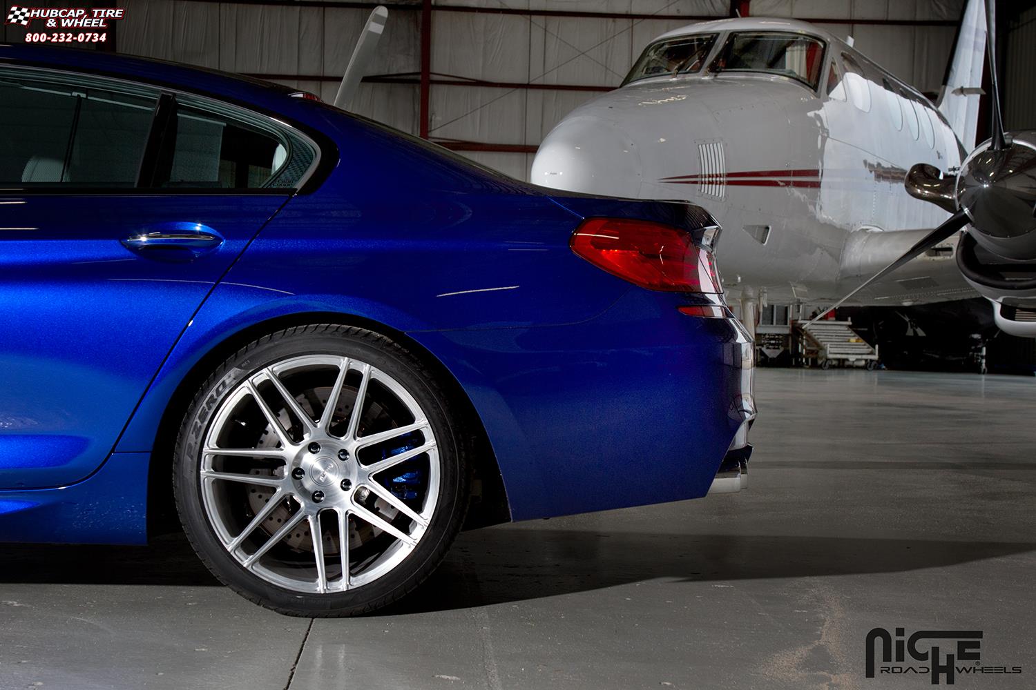 vehicle gallery/bmw m6 niche esses 20x9  Brushed Face | Hi Luster Polished Windows | Brushed Barrel wheels and rims