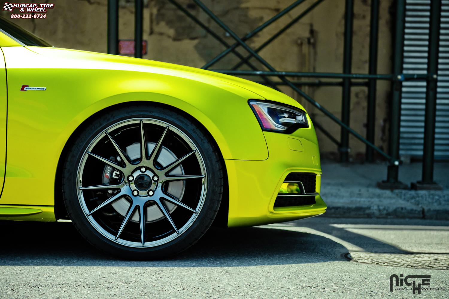 vehicle gallery/audi s5 niche vicenza m154 20x105  Black Chrome wheels and rims