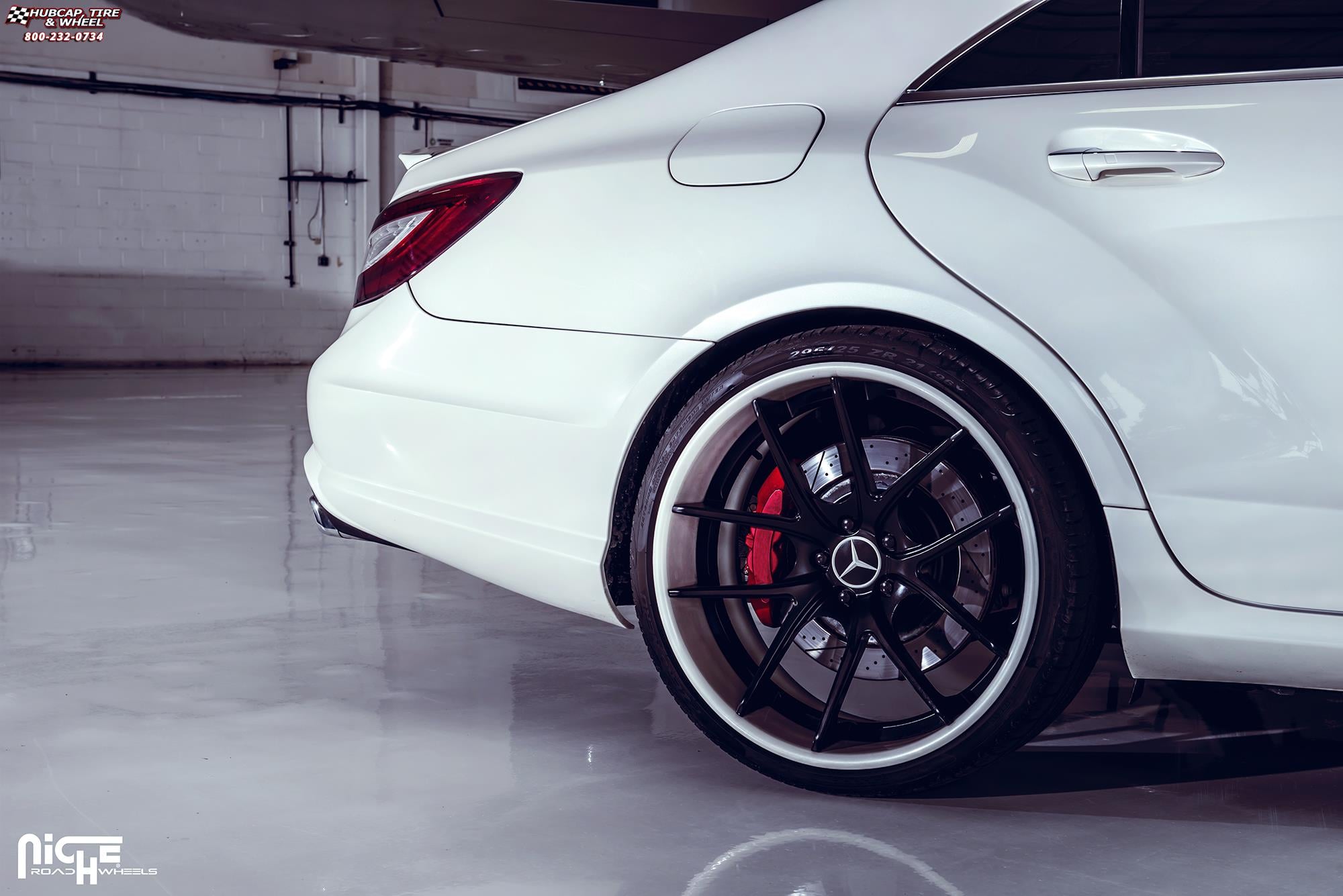 vehicle gallery/mercedes benz cls 63 niche targa 21x9  Brushed-Matte DDT Face | Matte Black Windows | Brushed Gloss DDT Lip wheels and rims