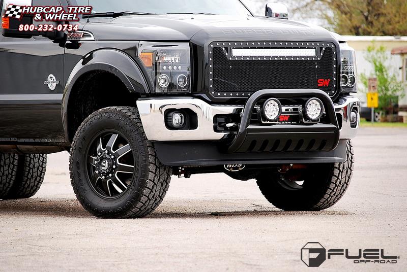 vehicle gallery/ford f 350 fuel maverick dually rear d538 0X0  Black & Milled wheels and rims