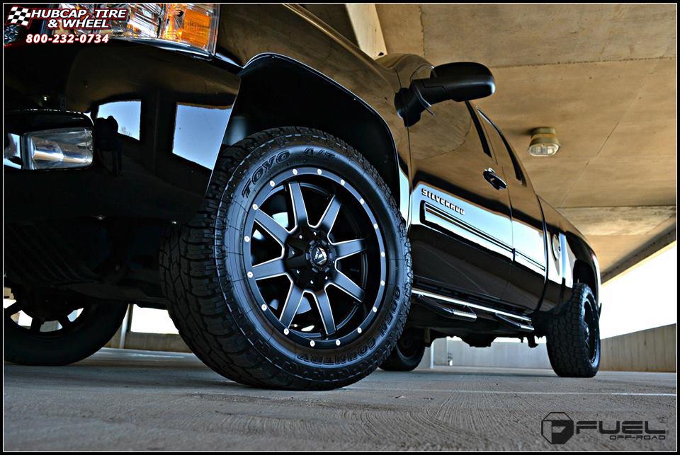 vehicle gallery/chevrolet silverado z71 fuel maverick d538 20X9  Black & Milled wheels and rims