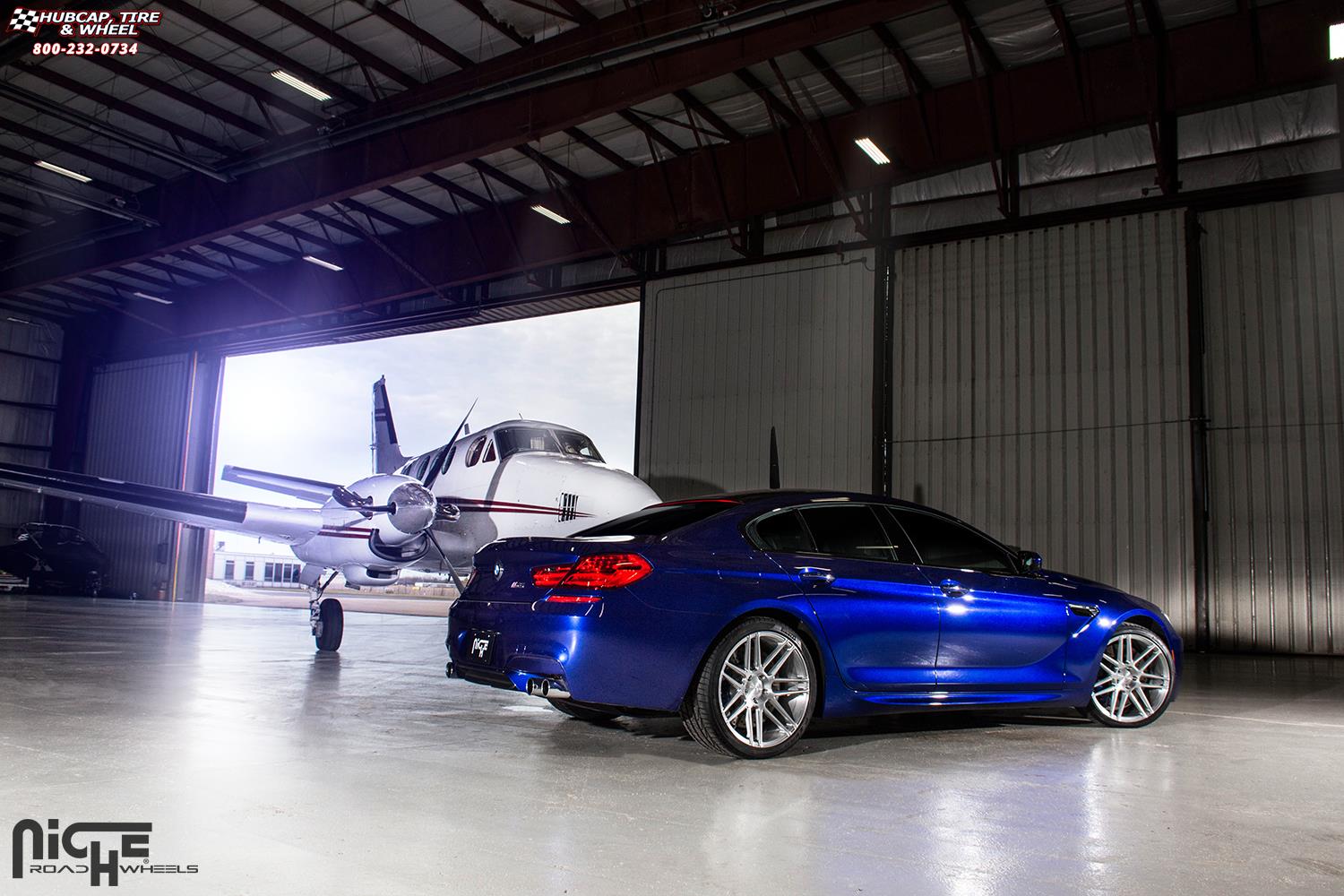 vehicle gallery/bmw m6 niche esses 20x9  Brushed Face | Hi Luster Polished Windows | Brushed Barrel wheels and rims