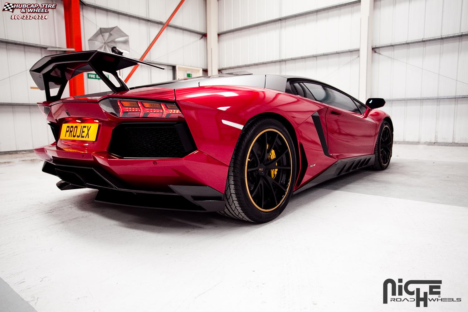 vehicle gallery/lamborghini aventador niche stuttgart 19x9  Matte Black, Gloss Black Lip wheels and rims