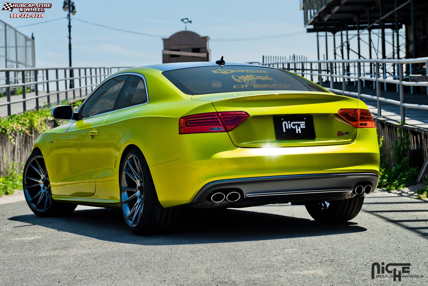 vehicle gallery/audi s5 niche vicenza m154 20x105  Black Chrome wheels and rims
