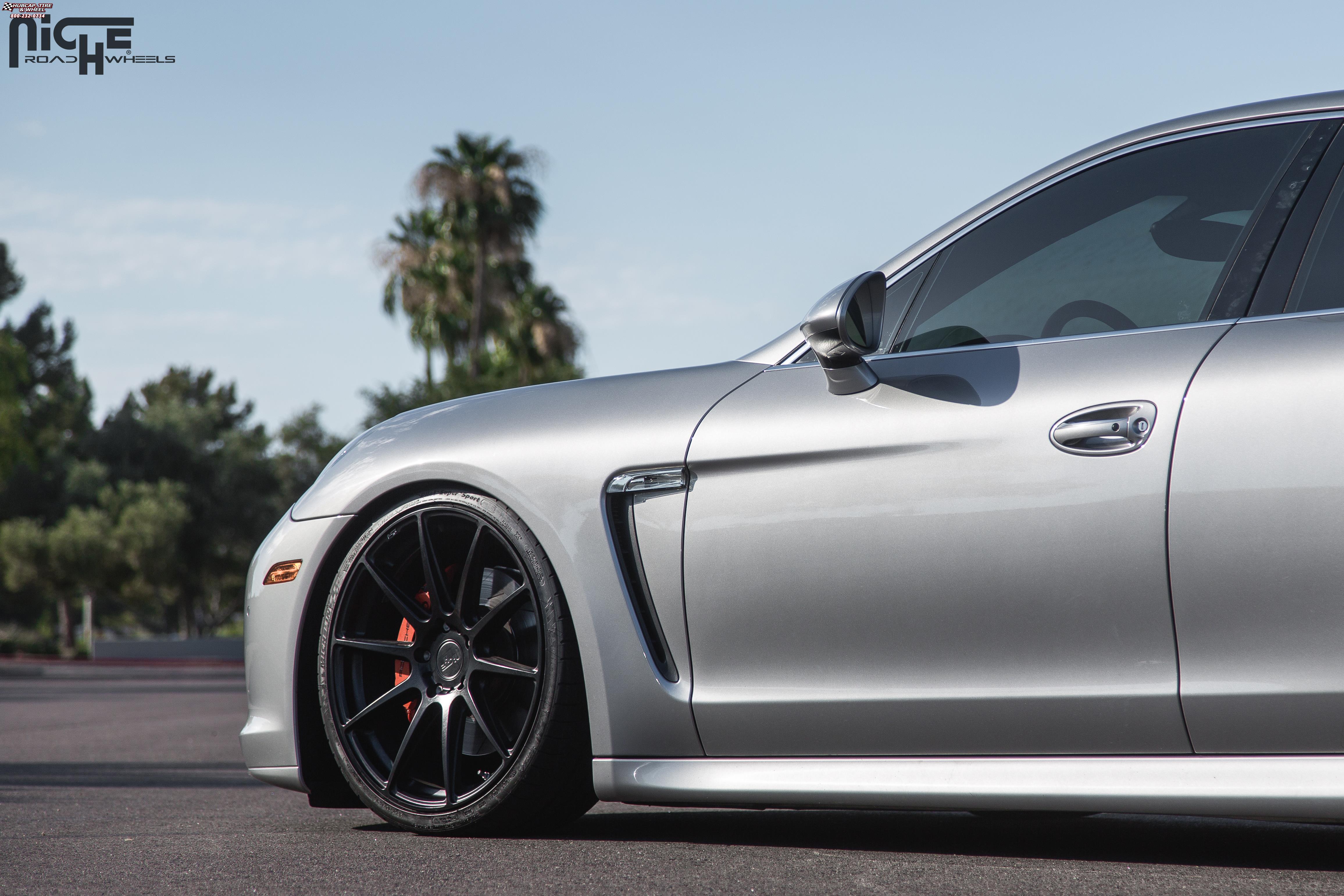 vehicle gallery/porsche panamera niche essen m147 21x9  Matte Black wheels and rims