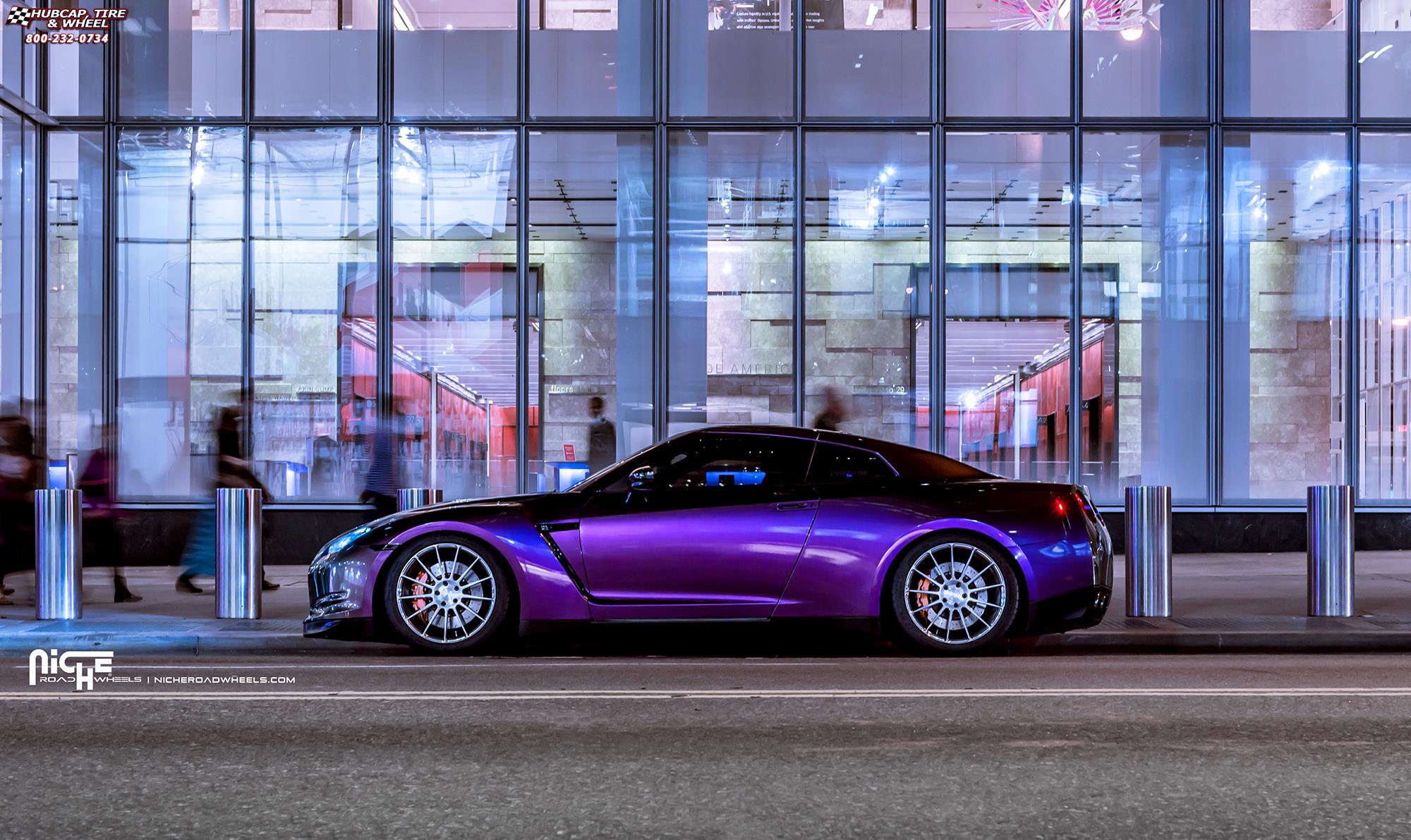 vehicle gallery/nissan gt r niche spec 20x10  Brushed Face | Hi Luster Polished Windows | Brushed Barrel wheels and rims