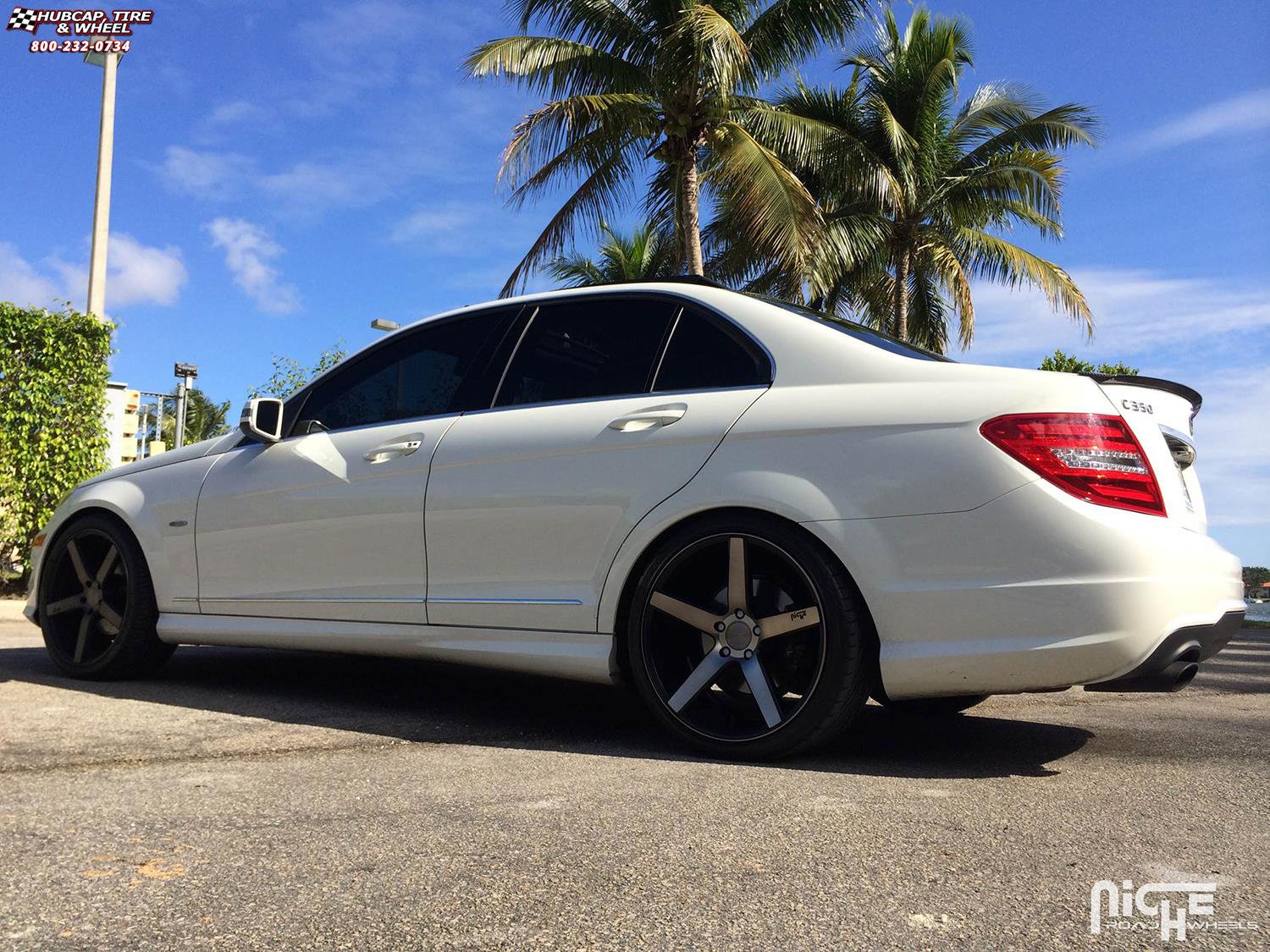 vehicle gallery/mercedes benz c350 niche milan m134 19x85  Black & Machined with Dark Tint wheels and rims