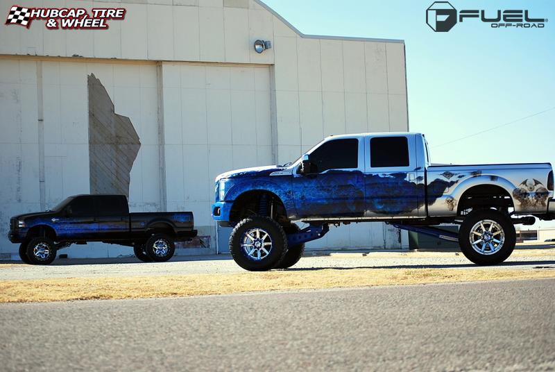 vehicle gallery/ford f 250 fuel maverick d260 22X14  Chrome with Gloss Black Lip wheels and rims