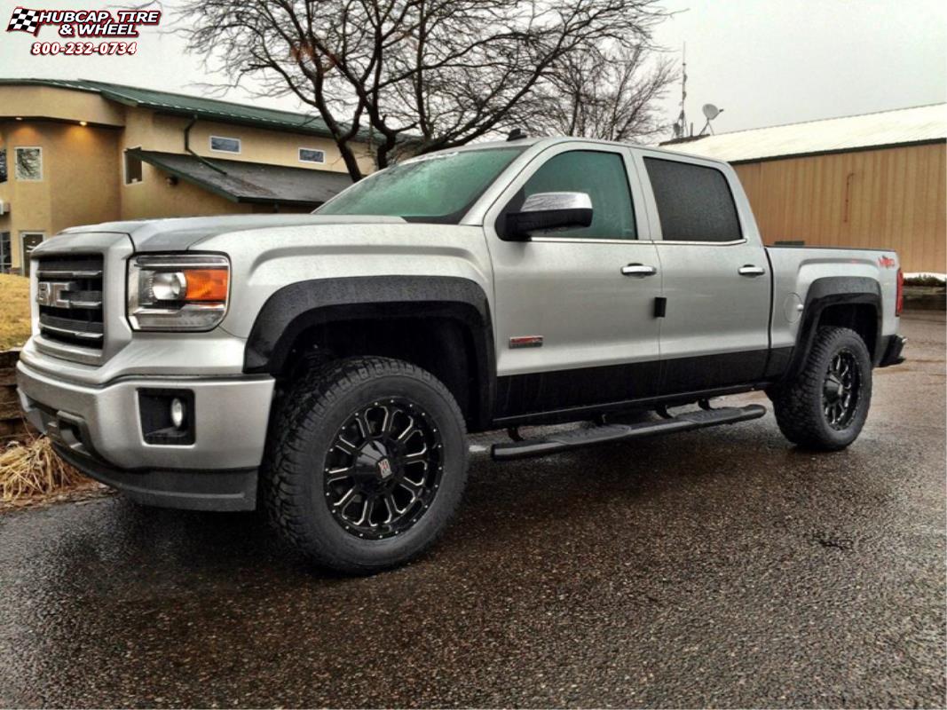 vehicle gallery/gmc sierra 2500 xd series xd806 bomb x  Gloss Black Milled wheels and rims