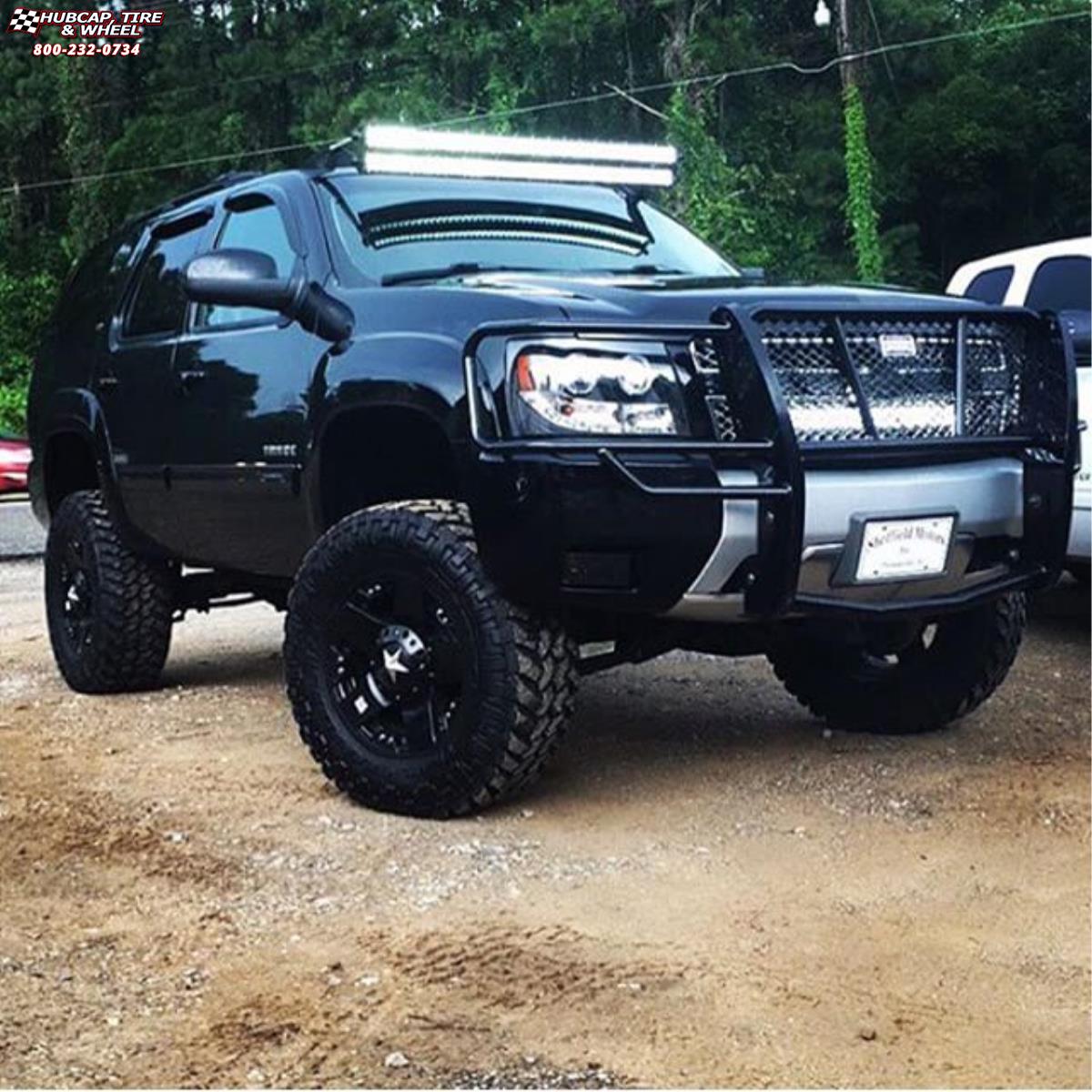 vehicle gallery/chevrolet tahoe xd series xd775 rockstar x  Matte Black wheels and rims