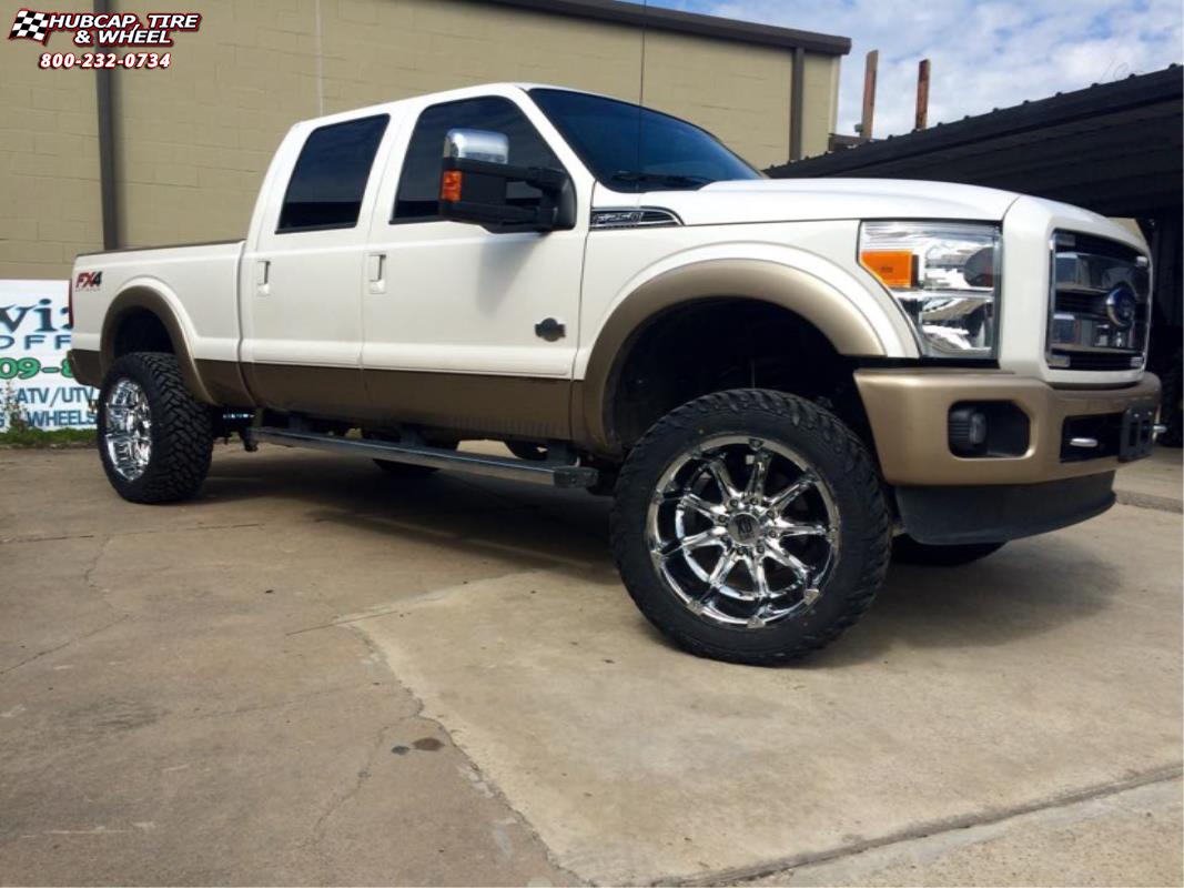 vehicle gallery/ford f 250 xd series xd779 badlands x  Chrome wheels and rims