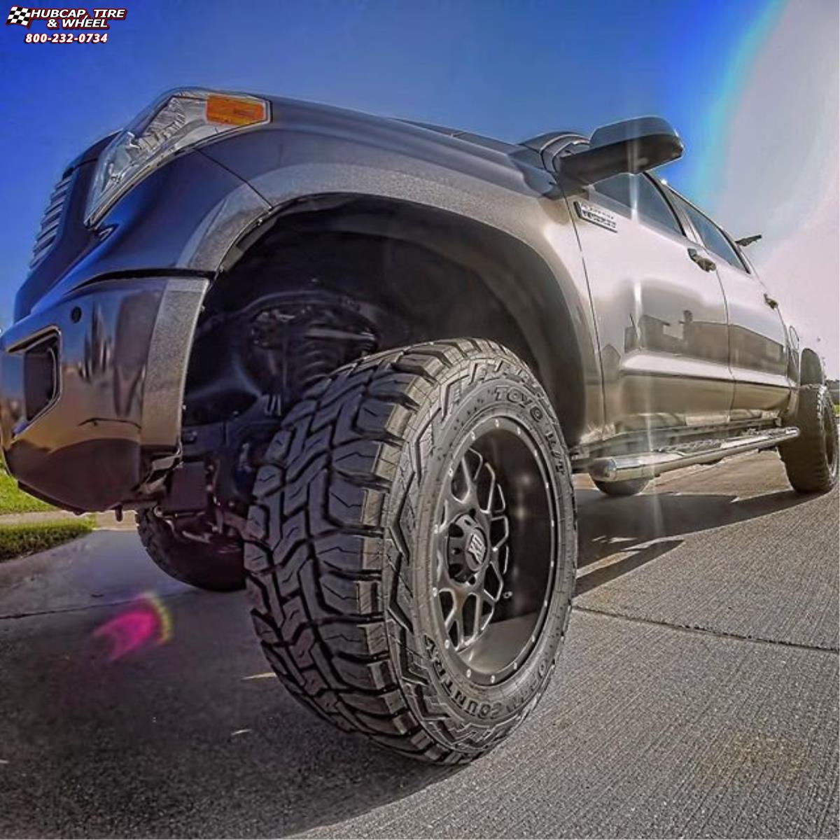vehicle gallery/2015 toyota tundra xd series xd820 grenade  Satin Black Milled wheels and rims