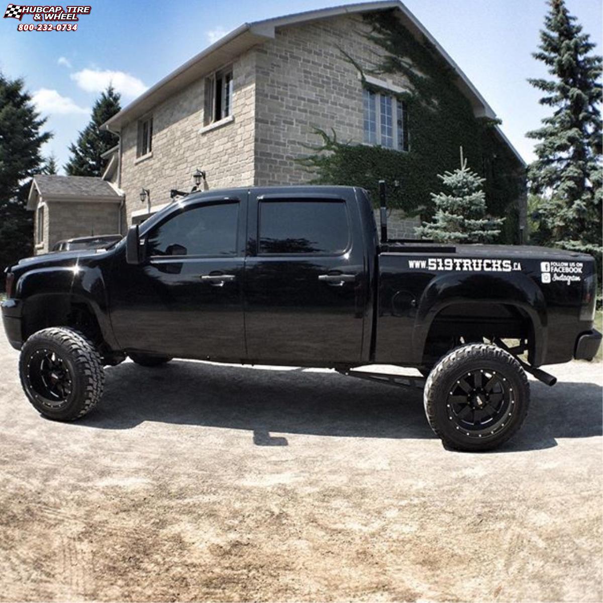 vehicle gallery/chevrolet silverado 1500 moto metal mo962  Gloss Black & Milled wheels and rims