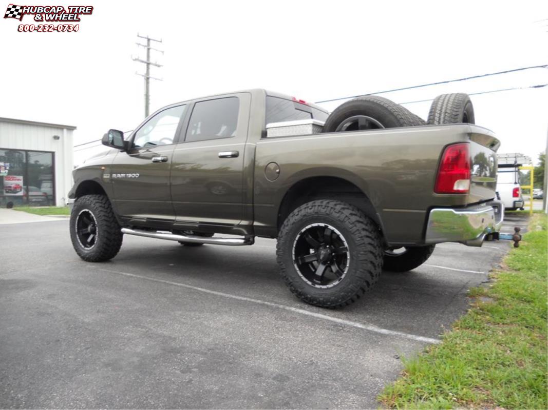 vehicle gallery/ram 1500 moto metal mo967  Satin Black Machined wheels and rims