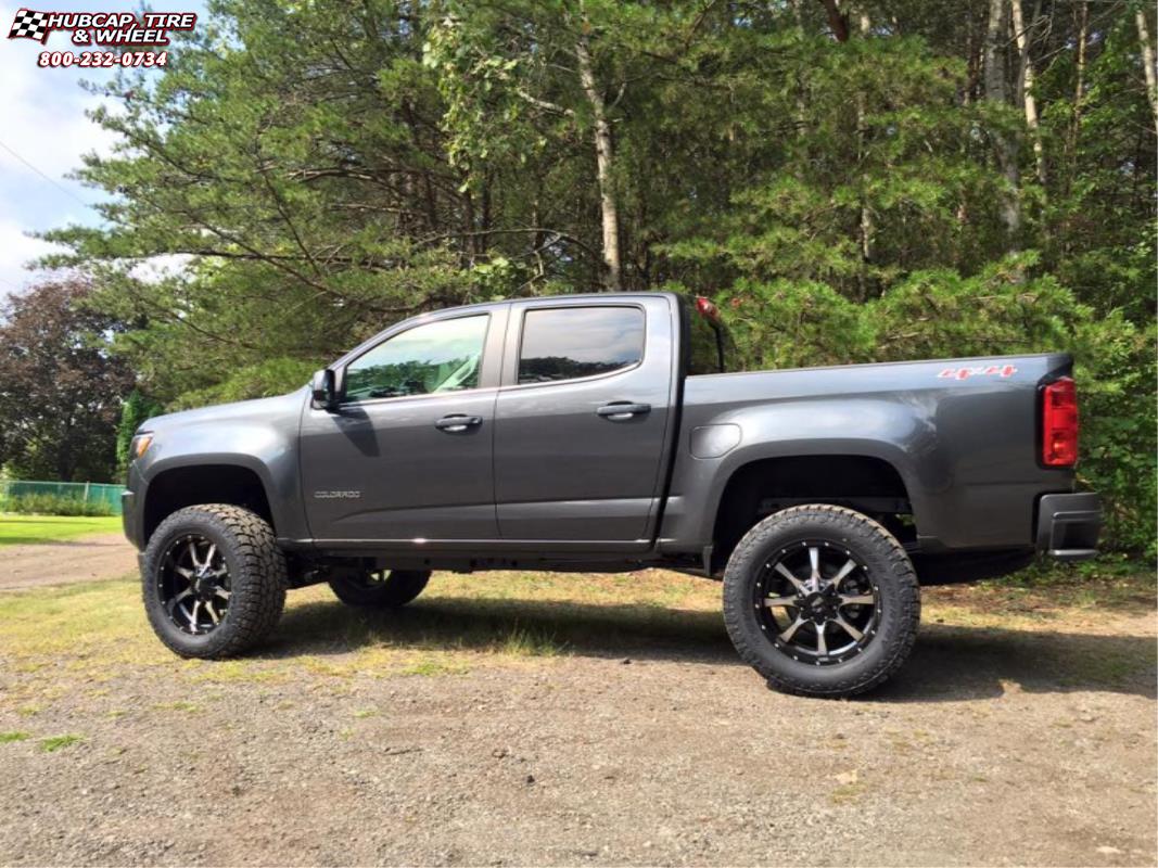 vehicle gallery/2015 chevrolet colorado moto metal mo970  Gloss Black Machined Face wheels and rims