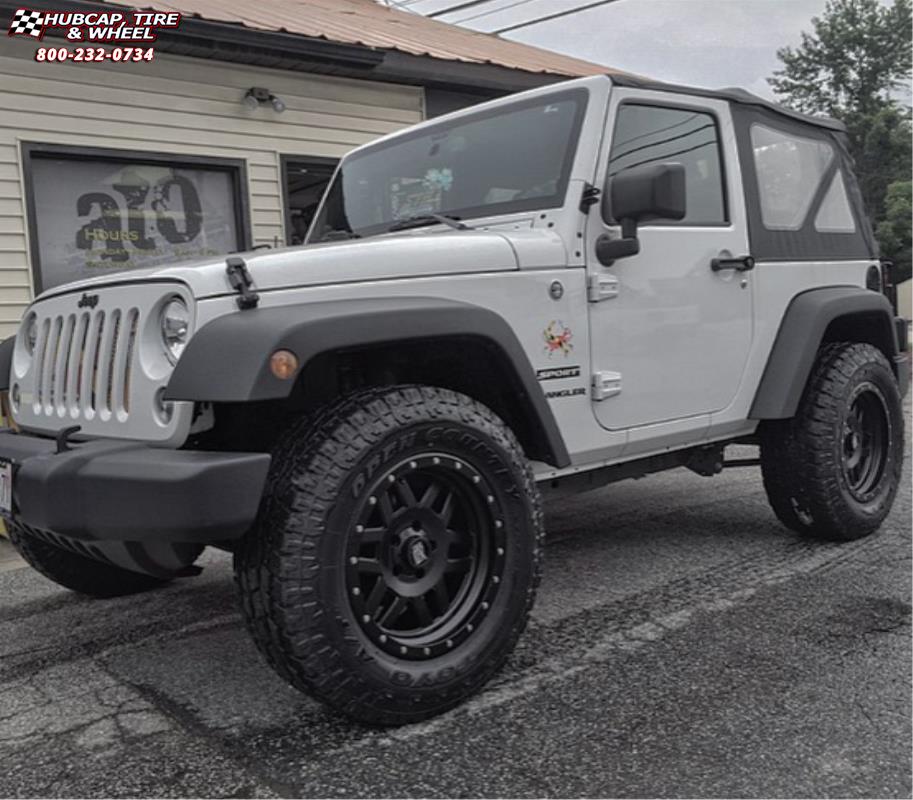 vehicle gallery/jeep wrangler xd series xd128 machete x  Satin Black wheels and rims