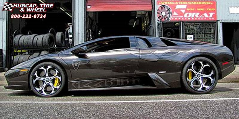 vehicle gallery/lamborghini murcielago dub x 30 19X8.5  Black w/Machine Face wheels and rims
