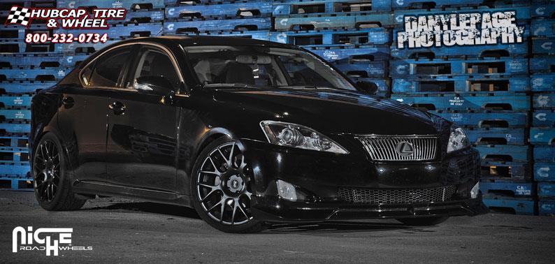 vehicle gallery/lexus is 250 niche circuit m108  Black & Machined wheels and rims