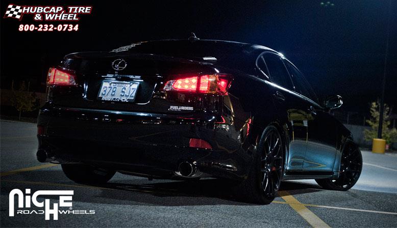 vehicle gallery/lexus is 250 niche circuit m108  Black & Machined wheels and rims