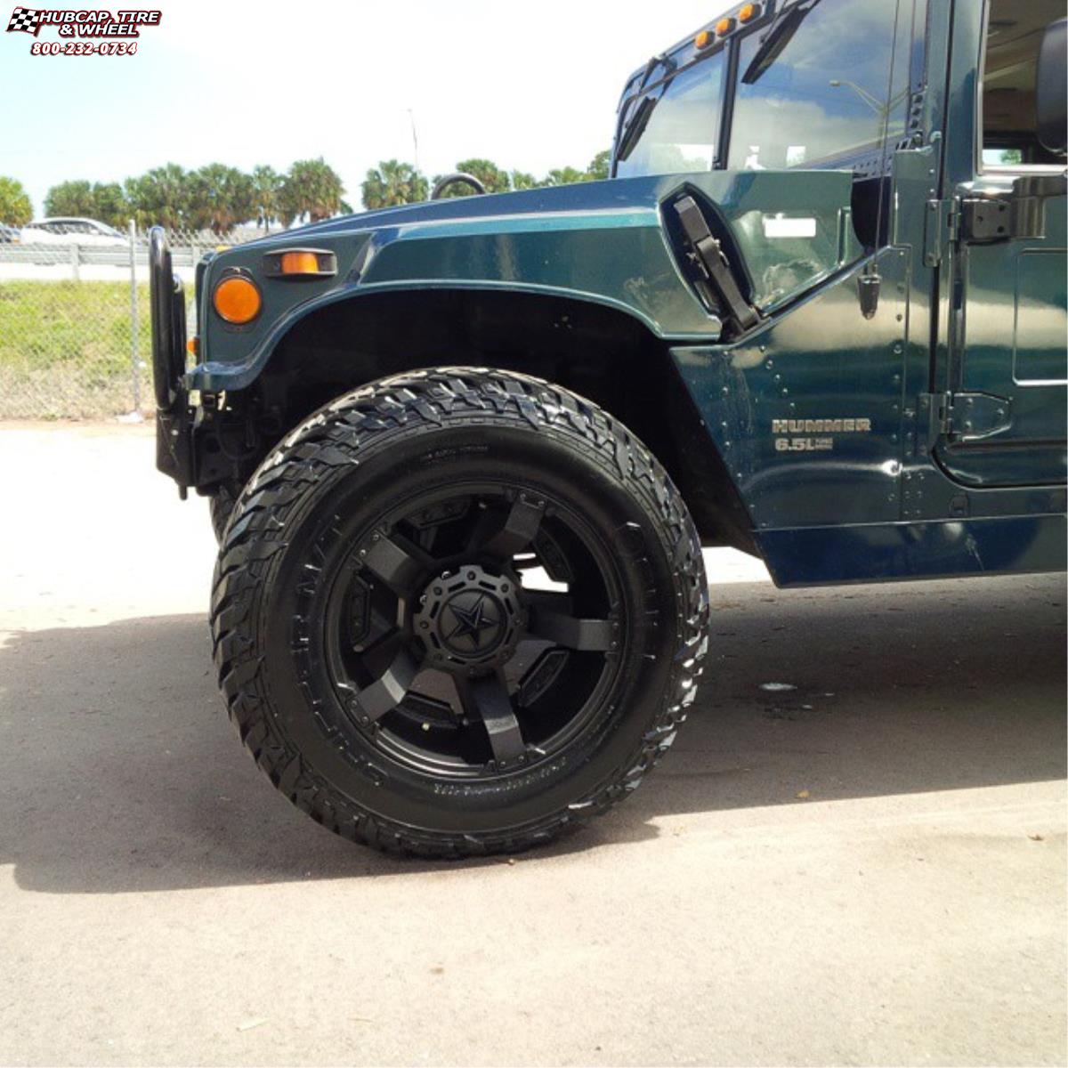 vehicle gallery/hummer h1 xd series xd811 rockstar 2  Satin Black and Black Inserts wheels and rims